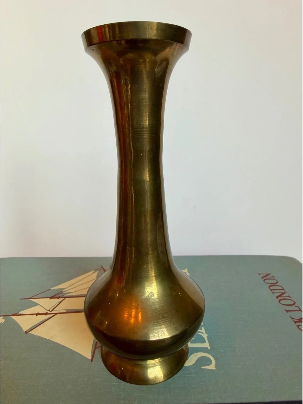 Vintage Solid Brass Bud Vase 5.5” Made in India Enesco Gold Brass Boho Decor